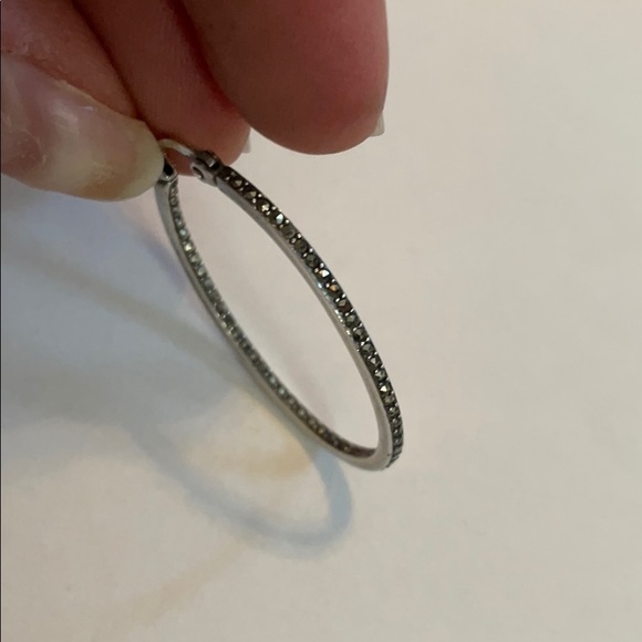 Sterling silver hoop earrings - Picture 2 of 3
